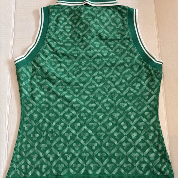 Fabletics Seamless Fairway Green Patterned Polo Top - Picture 4 of 7